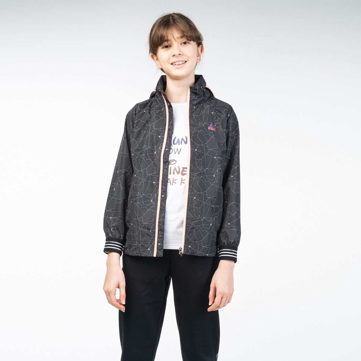 Veste a capuche galaxy Noir rose