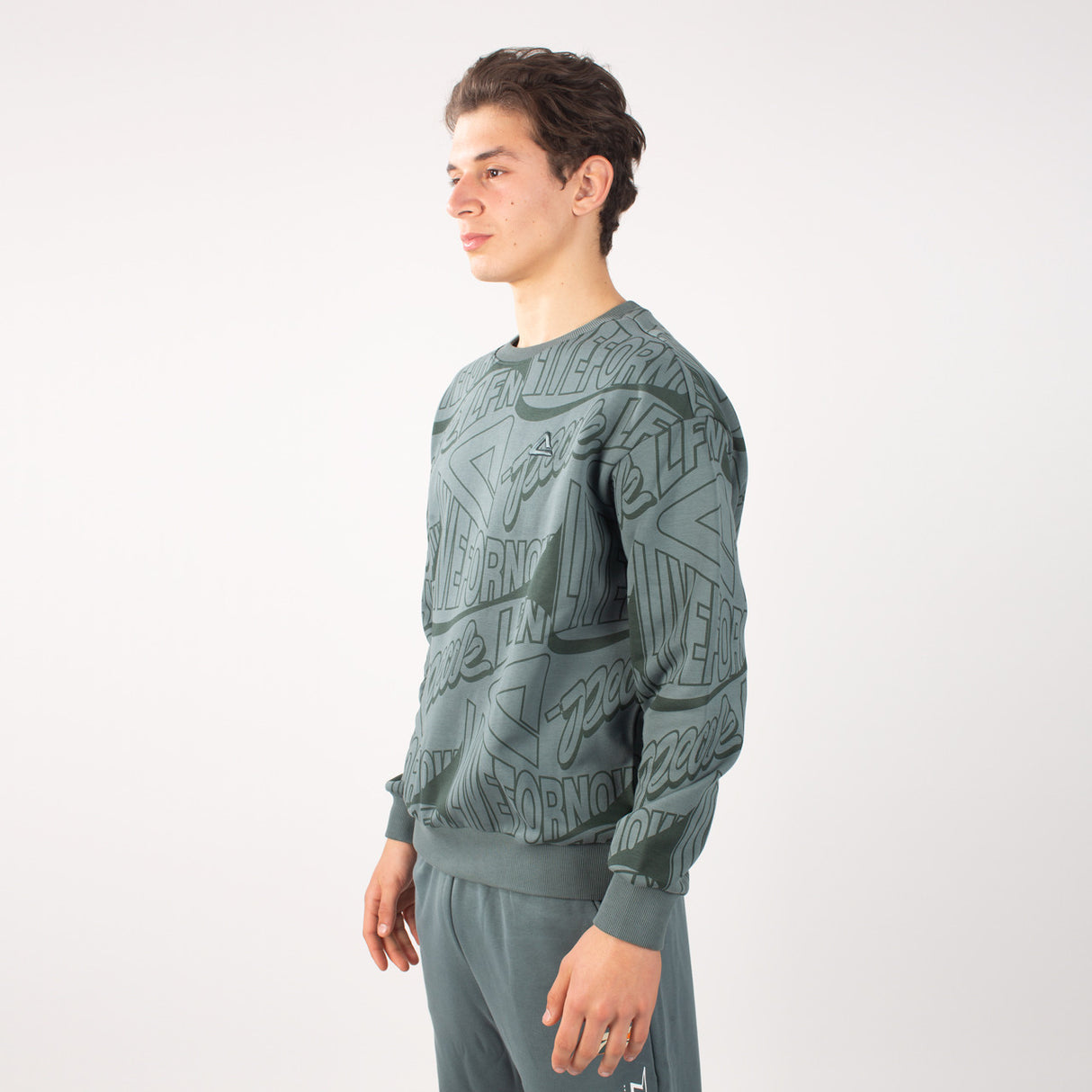 Sweatshirt live for now Vert noir