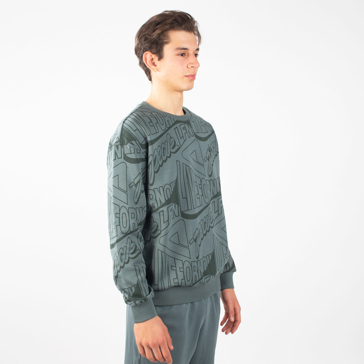 Sweatshirt live for now Vert noir