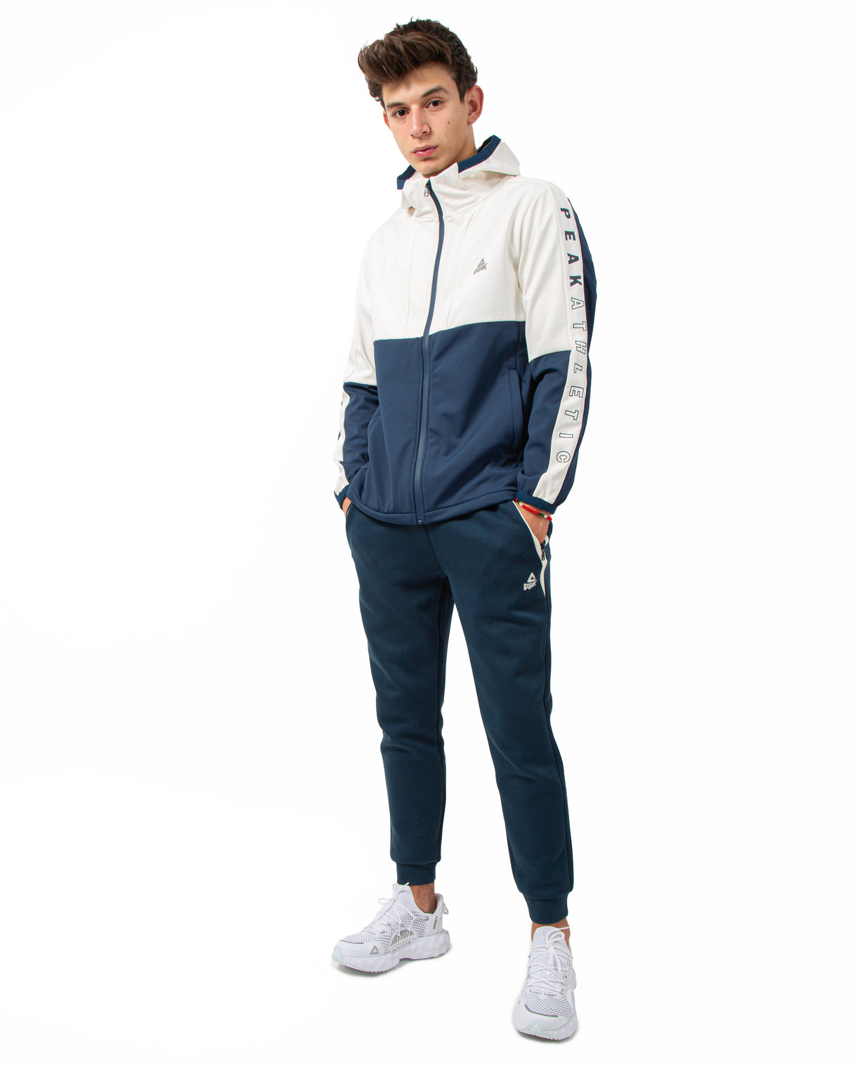 Veste à capuche p-athletic Blanc bleu